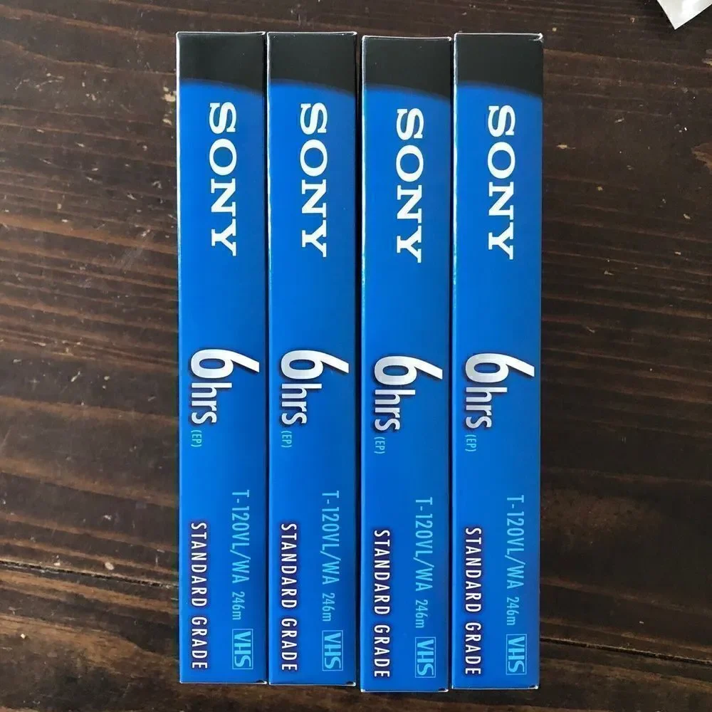 4 pack New Sony T120VL WA Standard Grade VHS Video Tapes 6 Hours